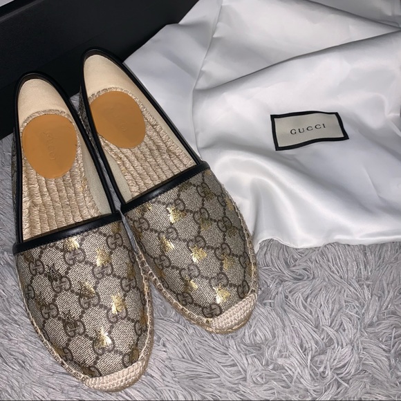 gucci logo espadrille flat